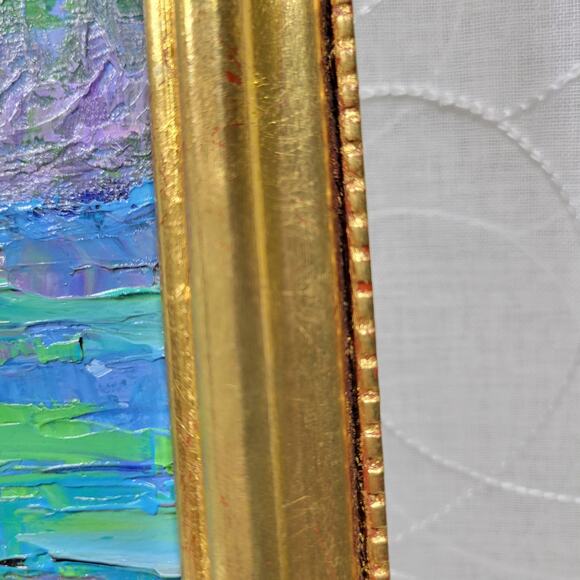 Vintage Boat Fisherman Oil Painting Canvas Framed Art Hanging Decor Signed - Picture 13 of 16